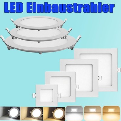 LED Panel Einbaustrahler Deckenleuchte eckig rund ultraslim slim Einbau Leuchte 