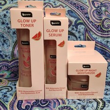b pure Glow Up Face Set Toner Serum Night Moisturizer Watermelon Niacinamide