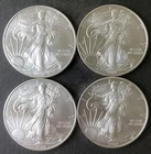 Lot of Four 2009 $1 American Silver Eagle Dollars
