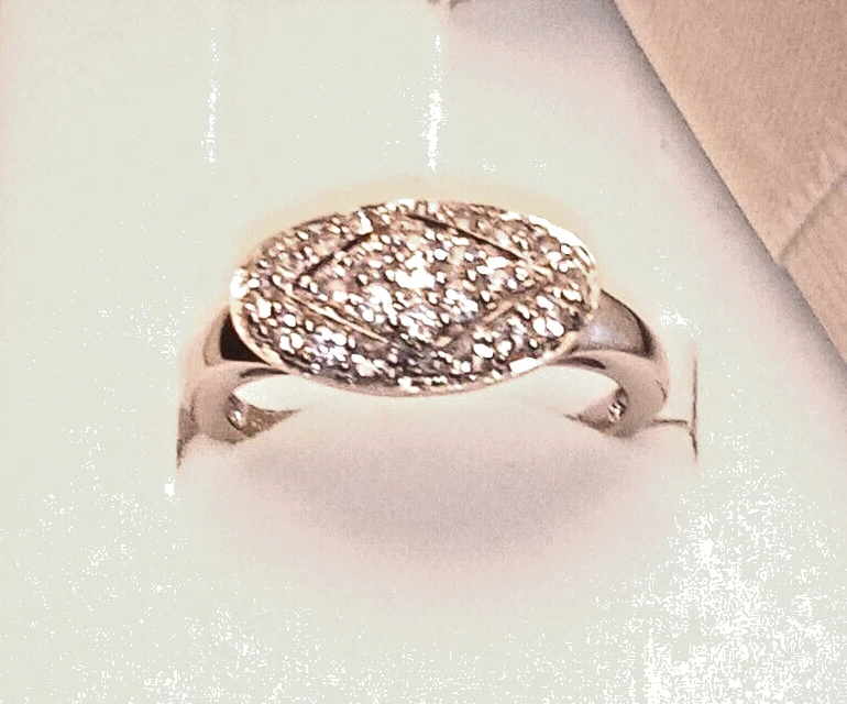 🦋AAA ANELLO in ARGENTO STERLING 925 con TOPAZIO NATURALE BRASILE Bianco Cluster - Immagine 2 di 4