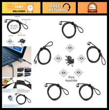 5-Pack Laptop Security Cable Lock - Anti-Theft Hardware with 5 Keys, 6.7ft Lengt