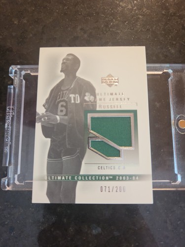 2003-2004 UD Ultimate NBA Game used Jersey Bill Russell 071/200 Rare Relic!