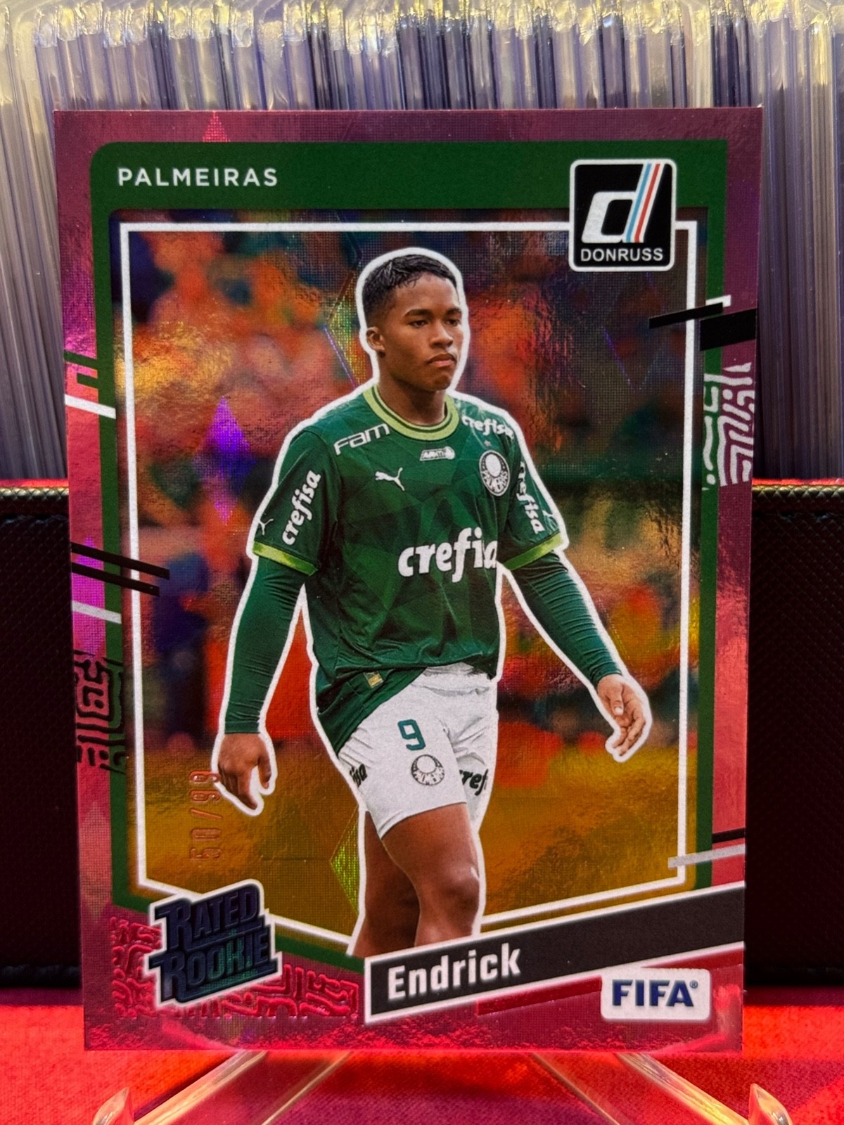 2023-24 Panini Donruss Soccer #176 ENDRICK Rookies Palmeiras Pink Cubic 50/99
