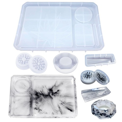 #ad 5ps Epoxy Resin Mold Set Large Rolling Tray Mold and Grinder Mold for Grind ... $27.59