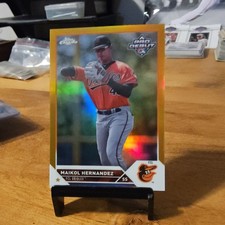 Topps Chrome Pro Debut Maikol Hernandez Gold Refractor /50 FCL Orioles PDC-84
