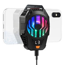 Clip-On Phone Cooler Semiconductor Cooling Fan - RGB Display Three-Speed Gami...