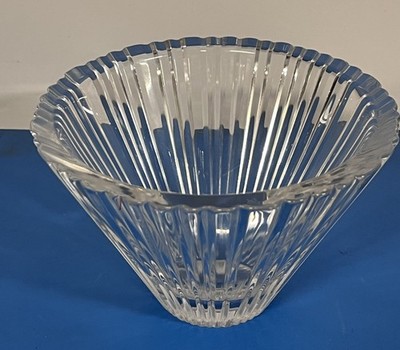 Vintage Orrefors Lead Crystal Bowl Sweden Scandinavian Art Glass Signed And Tag