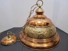 VTG Underwriters Laboratories Copper Brass Wired Ceiling Mount Light Fixture