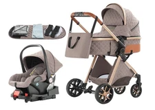 Baby Stroller 3-in-1 Travel System,Adjustable stroller and Accessories Combo Set