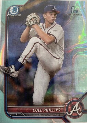 Topps Bowman Draft Chrome 2022 Cole Phillips Braves Aqua Lava #BDC-90 /199 RC