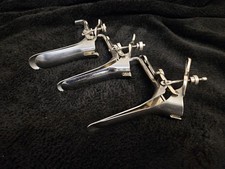 3-Vintage NOS Medical Gynecological Speculum Stainless Steel Instrument Display