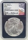 2021 Silver Eagle - Eagle Landing T2 NGC MS70 Anna Cabral Signed FDOI