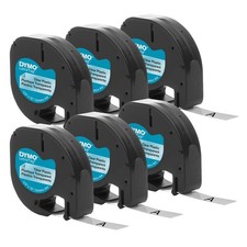 DYMO Authentic LT Plastic Labeling Tape for LetraTag Label Makers, 1/2" 12mm ,