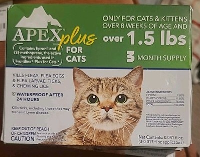Thumbnail for Apex Plus Flea Control For Cats 3 Months Supply For Cats Over 1 5 Lbs