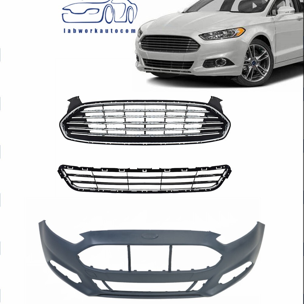 Black Front Grille Grill Bezel Honeycomb Mesh Cover for FORD FUSION 2013 2016 ho