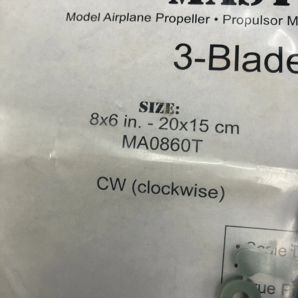 Master Airscrew/windsor Propeller 3 Blade Prop 8 x 6 MA0860T NIP - Image 2 of 4