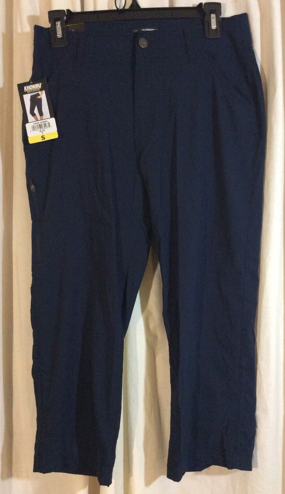 KHOMBU Women's Small Blue Stretch Capri Hiking Trek Pants New with Tags