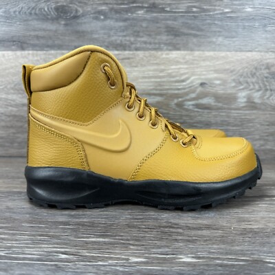 Nike Manoa Leather GS Wheat Brown Beige Black Boots BQ5372-700 4Y Women's 5.5