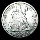1873 Seated Liberty Dime Silver ---- Nice Details Coin ---- #136W