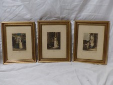  3  gravures Cries Of London Prints Framed F. Wheatley 