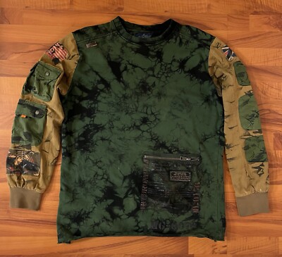 The Heritage by America Men's Army Sweatshirt America Great Britain Flag X-Large