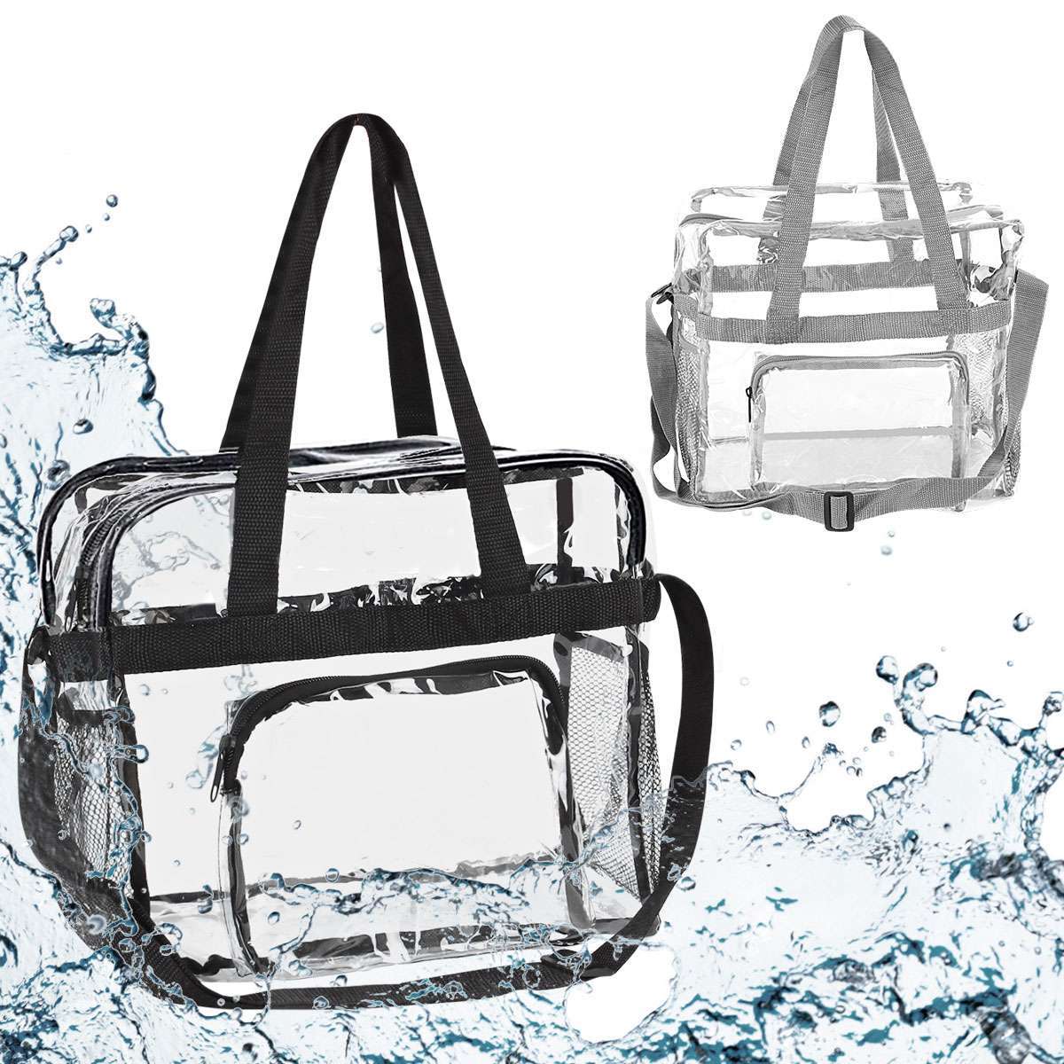 Heavy Duty Clear Transparent Backpack See Through Book-Bag Clear
