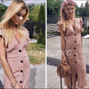 zara rustic dress with ruffle trim