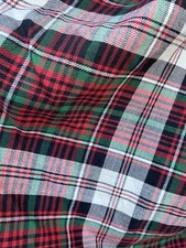 Classic Plaid Fabric Red Green White Sold by the yard 100 Cotton 58 Wide Xmas