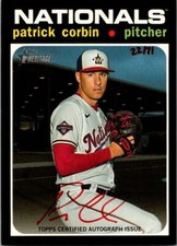 2020 TOPPS HERITAGE HIGH REAL ONE AUTOGRAPH RED INK #ROA-PC PATRICK CORBIN 22/71