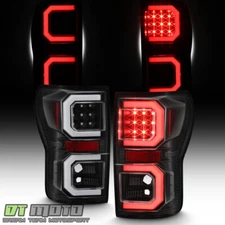 For Black 2007-2013 Toyota Tundra LED Light Tube Style Tail Lights Brake Lamps