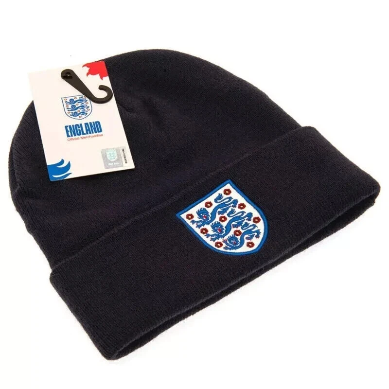 England Football Beanie Hat FA Cuff Knit Navy Fan Supporters Adults Fanatics