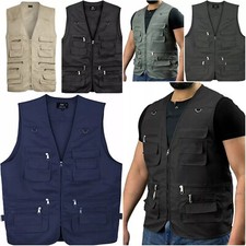 Fishing Vest Cotton Rich Jackets Multi Pockets Outdoor Camping Men's Waistcoat