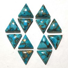 Natural Triangle Blue Copper Turquoise Cabochon Meditation Gemstone Arizona