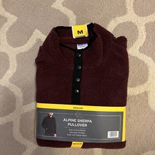 Member's Mark Men's Alpine Sherpa Quarter Snap Pullover, Medium, Color-wine. New