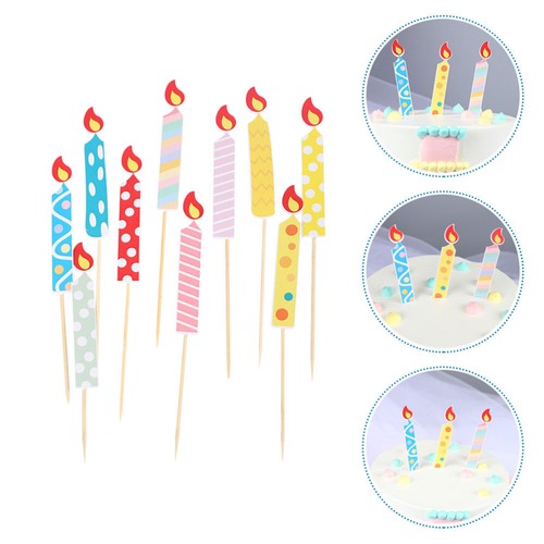 40Pcs Birthday Paper Candles Cake Candles Prop Birthday Parties Wedding
