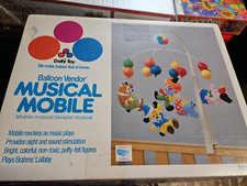 Dolly Toy Vtg Balloon Vendor Revolving Musical Mobile 625 Crib or Wall Mount