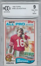 1982 Topps, Joe Montana 2nd Year Football Card! #488 BCCG9 MNT+ 9 👀 🔥 