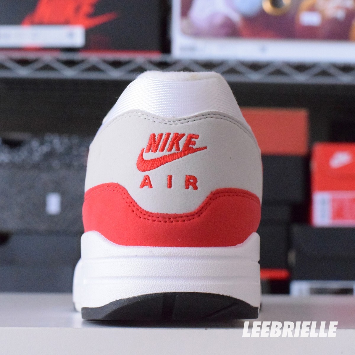 Size 11 - (2017) Nike Air Max 1 Anniversary White Red 908375-103 