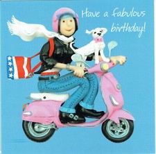 Have a Fabulous BIRTHDAY Dog and Scooter design  From One Lump or Two Collection
