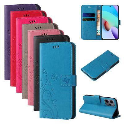 Handy Tasche für Xiaomi Redmi 12 / 12C / 13C Handyhülle Blumen 9H Displayglas
