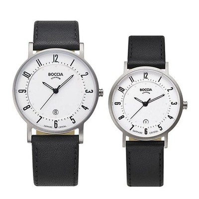 Leather Pair Watch BOCCIA TITANIUM Pair Couple Matching Birthday Present Gift Al