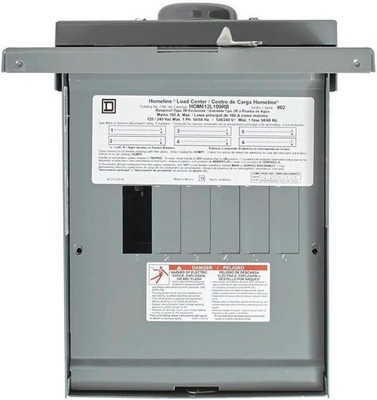 Square D Homeline Load Center 100 Amp 6-Space 12-Circuit Outdoor Main Lug