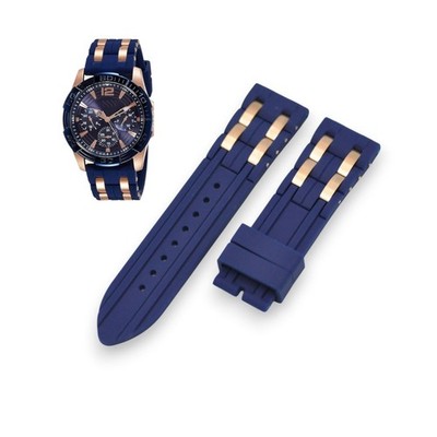W0366G4 24mm Blue Rubber Watch Strap For Guess