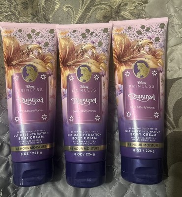 3  Bath & Body Works DISNEY PRINCESS RAPUNZEL Body Cream-24 Hour LOTION 8 OZ
