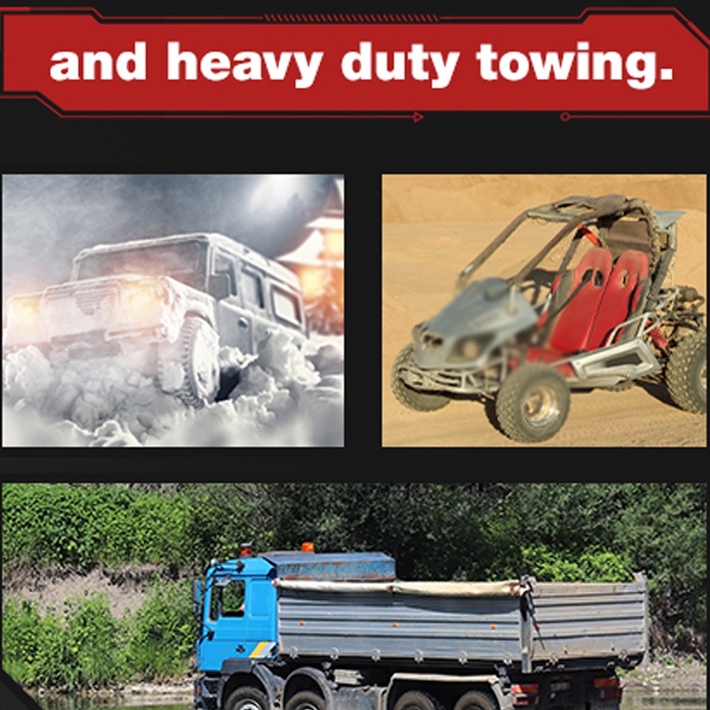 SPARKWHIZ 1/2"x100ft 32000lbs Synthetic Winch Line Rope Cable Kit For SUV UTV US