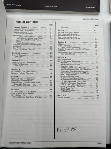 MERCURY TECH SERVICE EDUCATION V6 EFI, Gearcase,OPTIMAX II,Etc TECHNICIANS GUIDE - Bild 4 von 7