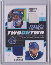 2009-10 UD MVP TWO ON TWO R. LUONGO, P. DEMITRA, C. HUET & P. SHARP #J-LDHS