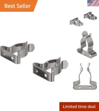 Polished Stainless Steel Spring Clamps, 2-Pack for Enhanced Fishing Gear Storage