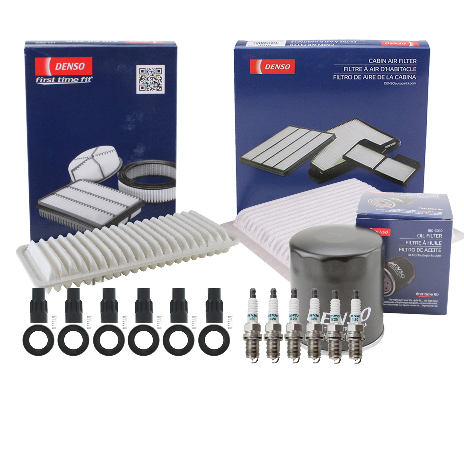 Denso Tune Up Kit 6 Spark Plugs  Boots Kit for Highlander 3.3L V6 DDOHC 3MZ-FE