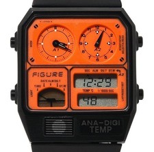 Box Included     CITIZEN 8989 S111595 FIGURE Analog Digital Temp Orange Quartz M